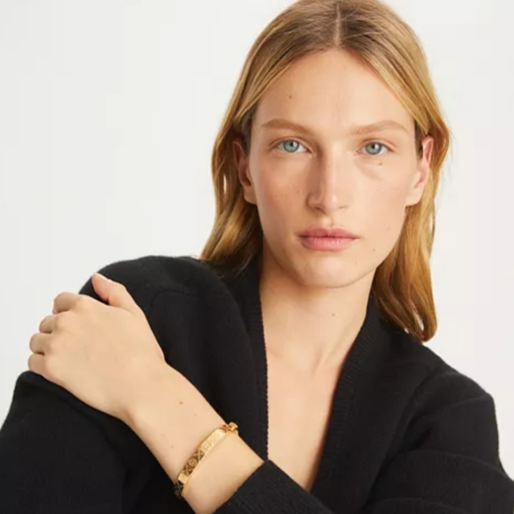 Tory Burch Gold Embossed Bracelet - Picture 3 of 5